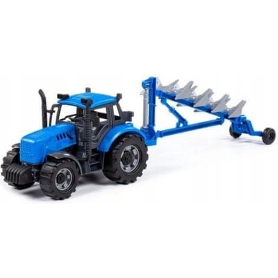 Polesie Wader Traktor Progress s pluhem modrý