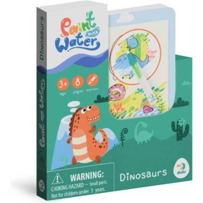 Kúzelné maľovanie vodou Dinosaury omaľovánky/blok štetec 8 listov
