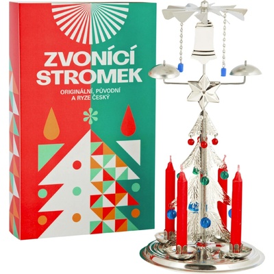 Logimax Česká obnovená výroba Tradiční andělské zvonění stromek stříbrný