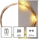 Emos D3AW07 LED vánoční nano řetěz 1,9 m 2x AA vnitřní teplá bílá časovač