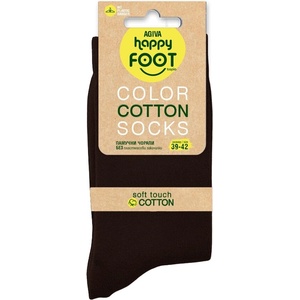 AGIVA Дамски чорапи Agiva Happy Foottopia, Basic, Памук, Кафяв, 39-42 размер (AGIVA-170)