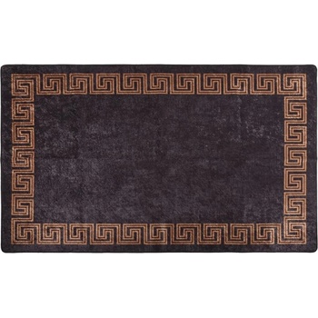 Килим, миещ се, черно и златисто, 120x180 см, противоплъзгащ