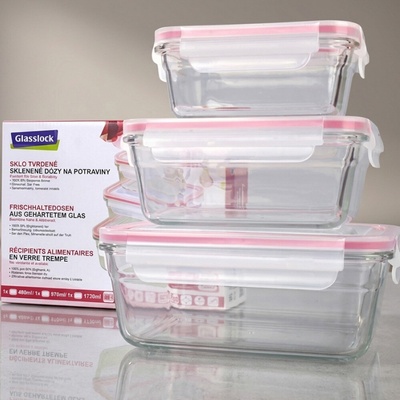Glasslock Sada troch sklenených dóz 1 x 480 ml 1 x 970 ml 1 x 1730 ml