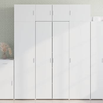 vidaXL Висок шкаф, бял, 80x42, 5x185 см, инженерно дърво (3281434)