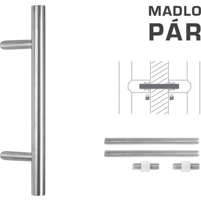 FT - MADLO kód K10 Ø 35 mm UN pár Rozteč madla: 500 mm, Dĺžka: 700 mm, Rozmer profilu madla: Ø 35 mm