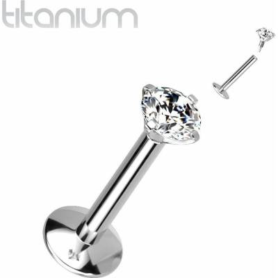 MARRE Piercing do brady titan (1,0 x 8 mm, kamínek 3 mm) TIT1217-100803