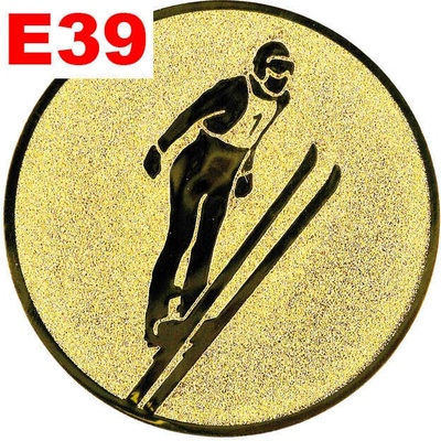 Emblém E39 LYŽE SKOK umístění na sportovní pohár nebo medaili 50 mm