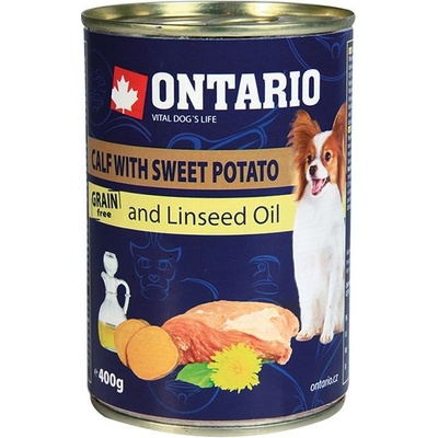 ONTARIO Консерва ontario Телешко с сладък картоф и ленено масло - 400г