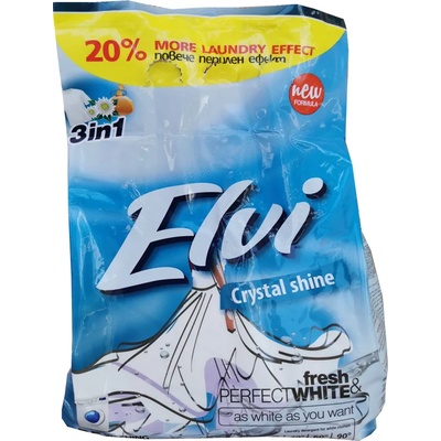 ELVI прах за бяло пране 2кг, Crystal shine