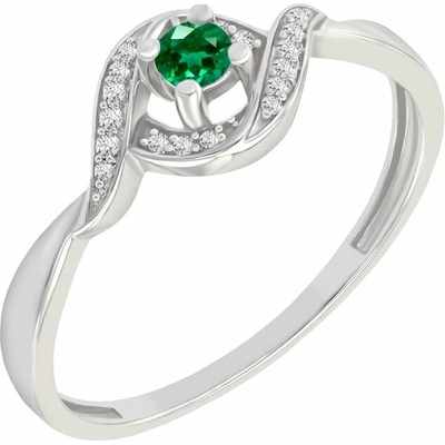 Eppi Prsten se smaragdem a postranními diamanty Nurisa R41721