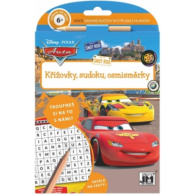 Krížovky sudoku osemsmerovky s ceruzkou Autá Cars 15x21cm