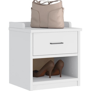 vidaXL L Пейка за антре SANDNES Бяла 45x40x50 cm Масивна дървесина Бор (4010447)