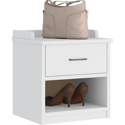 vidaXL L Пейка за антре SANDNES Бяла 45x40x50 cm Масивна дървесина Бор (4010447)