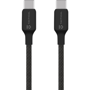 Tactical Здрав кабел с въжена оплетка и бързо зареждане за устройства с USB-C порт - Tactical Stitch Thread USB-C to USB-C Cable 60W (30 см) (черен) (57983126592)