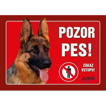 Juko Plastová tabuľa Pozor Pes Nemecký ovčiak 2 21 x 14,7 cm