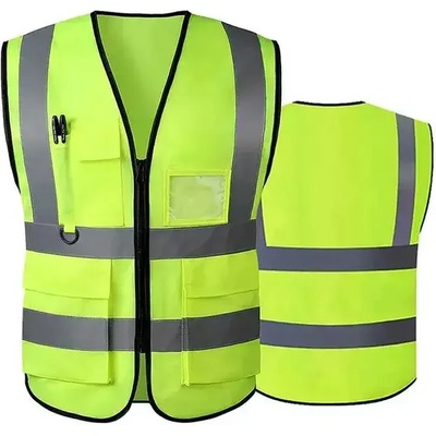 Veiras Светлоотразителни жилетки с джобове, Цвят-Жълт (Hivis01)