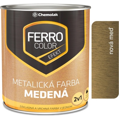 Chemolak FERRO COLOR efekt 2v1 medená metalická farba medená 2,5 L