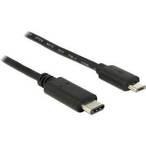 Delock Кабел USB Type-C 2.0 щепсел USB 2.0 щепсел тип Micro-B 0, 5 м черен 83333 (83333)