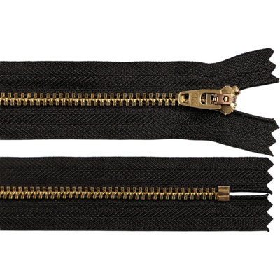 Prima-obchod Kovový zip YKK No 4 délka 20 cm (jeansový), barva 3 (580) černá mosaz