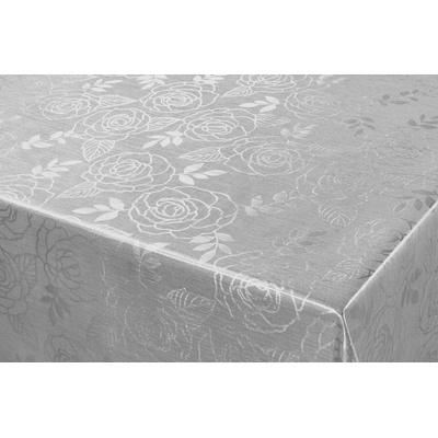 Patifix Metalický PVC obrus Strieborné ruže 140 cmx20 m