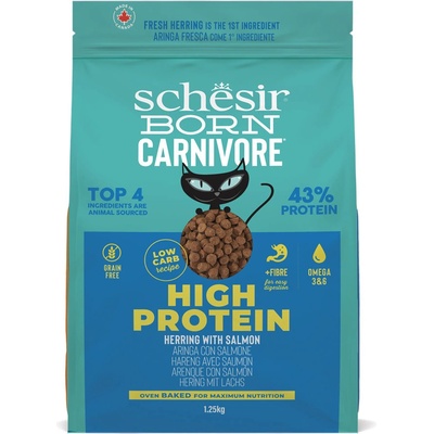 Schesir Born Carnivore High Protein sleď s lososem 1,25 kg