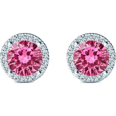 SAVICKI Náušnice This is Love biele zlato, ružové laboratórne diamanty, laboratórne diamanty TIL-K01-BR-050-LABPINK-B