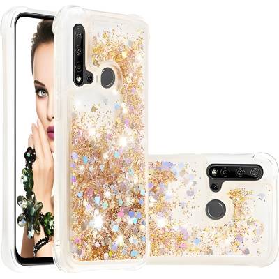 Huawei Калъф с течни брокати за Huawei P20 Lite 2019 - Златен KP19442