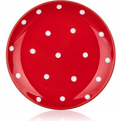 Banquet Keramický dezertní talíř DOTS 18,6cm červený