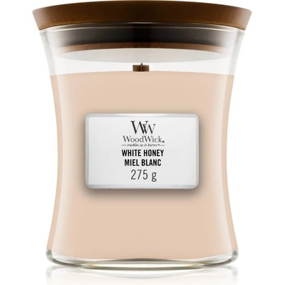 WoodWick White Honey Miel Blanc ароматна свещ с дървен фитил 275 гр
