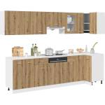 vidaXL Комплект кухненски шкафове, 11 части, "Lyon", дъбов рафт, инженерна дървесина (3328580)