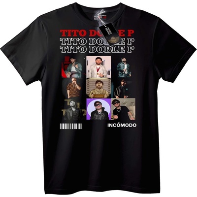 NOONEBRAND Тениска Tito Doble P Колаж - XL, Black