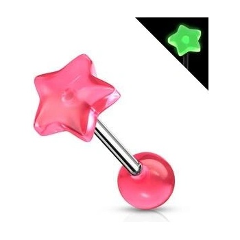 Šperky4U piercing do jazyku hvězdička PJ0009-P