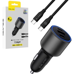 Blavec Зарядно за кола с 2xUSB-C и USB-A изходи с технология за бързо зареждане - Blavec Trip BS-06D-C Car Charger 95W (черен) (CCBS06DCQ-U2CB)