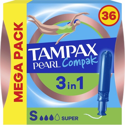 Tampax Pearl Compak Super tampóny s aplikátorom 36 ks