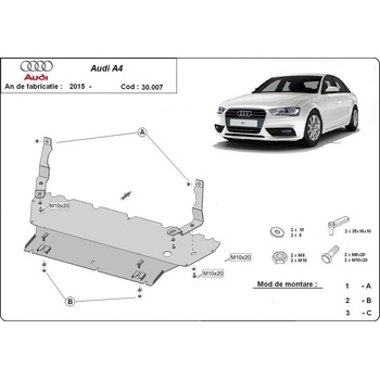 Scut Motor - Румъния Метална кора под двигател audi a4 (8w, b9) от 2015 (73588)
