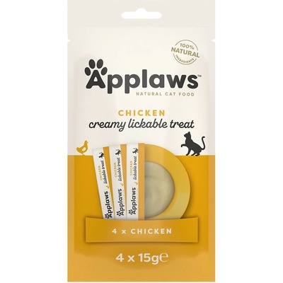 Applaws Пилешка Кремообразна Лакомство за Котки 4 x 15 г