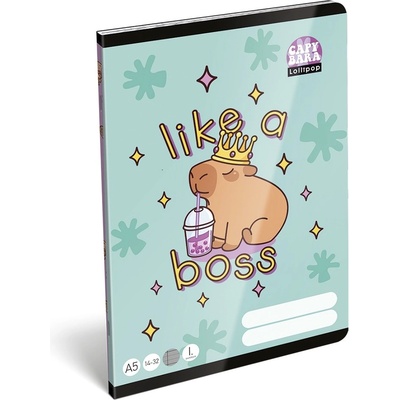 LIZZY Тетрадка с линийка LIZZYSULI A/5 32 страници 14-32 1. клас Lollipop Capybara (7500167000)