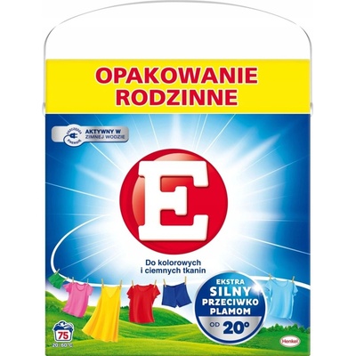 E color prací prášek barevné a tmavé tkaniny 4,125 kg 75 PD