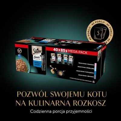 Sheba Sauce Collection s lososem bílou rybou tuňákem treskou 40 x 85 g