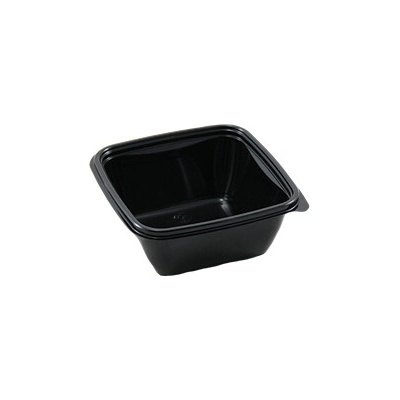 ECOFOL Plastová miska PET 375ml 110x110mm hranatá černá bal/50 ks