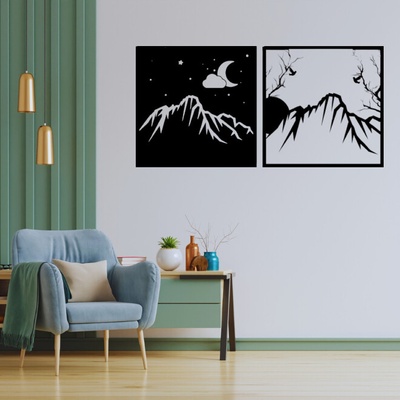 Obraz - tajomstvo hôr noc-deň Veľkosť rámu: 49x49cm - set