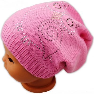 Baby Nellys Jarné / jesenné čiapky Malá sova ružová