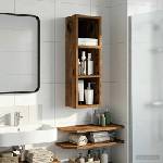 vidaXL Банен стенен шкаф Старо дърво 20 x 16 x 62, 5 см (889309)
