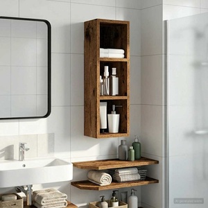 vidaXL Банен стенен шкаф Старо дърво 20 x 16 x 62, 5 см (889309)