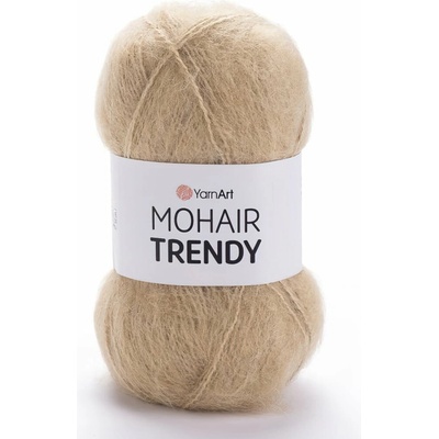 Pletací příze YarnArt MOHAIR TRENDY 134 béžová jednobarevná, chlupatá, 100g/300m