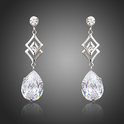 Francesca Petrucci náušnice Swarovski Elements Bagnoli E0263 Bílá/čirá