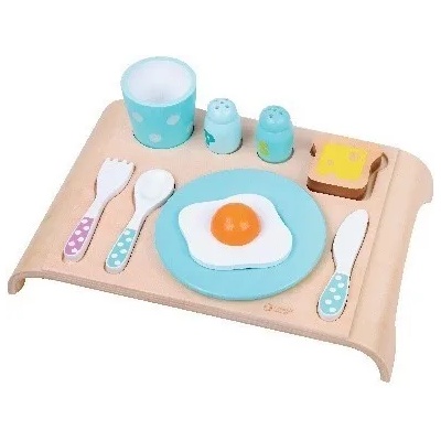 Classic World Детски дървен комплект закуска - син (3598)
