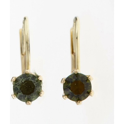 My Moldavite Zlaté náušnice s vltavíny 2121-4