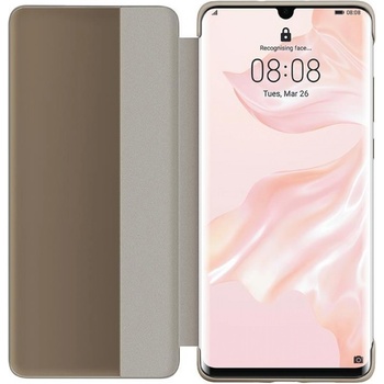 Huawei Оригинален калъф Flip View за Huawei P30 Pro - Каки