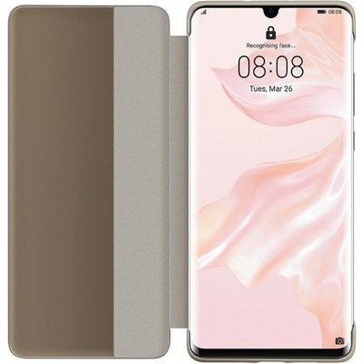 Huawei Оригинален калъф Flip View за Huawei P30 Pro - Каки